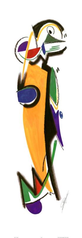 Yellow Penguin painting - alfred gockel Yellow Penguin Art Print
