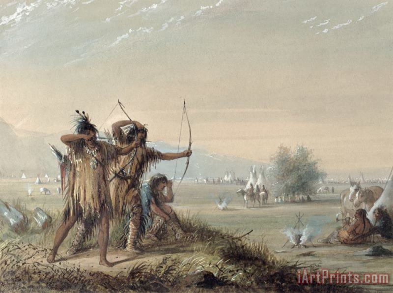 Alfred Jacob Miller Snake Indians Testing Bows Art Painting