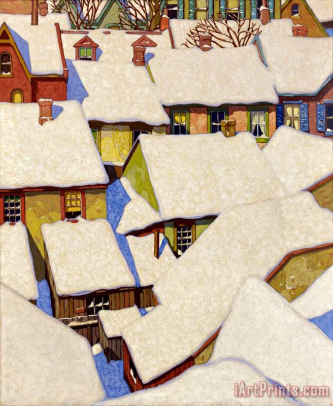 Alfred Joseph Casson Housetops on The Ward Art Painting