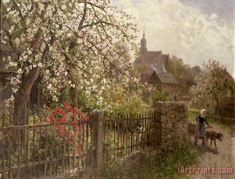 Alfred Muhlig Apple Blossom Art Painting