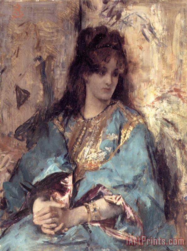 A Woman Seated in Oriental Dress painting - Alfred Stevens A Woman Seated in Oriental Dress Art Print