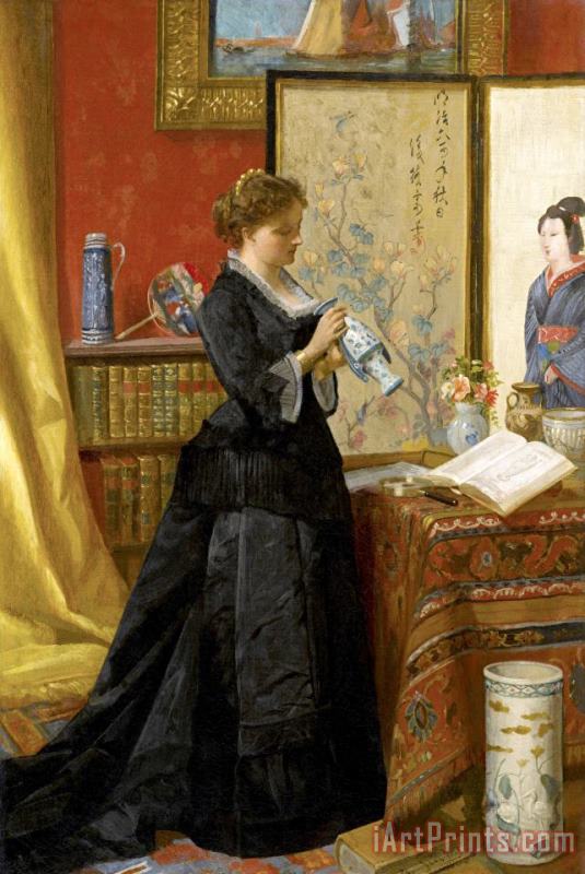 The Porcelain Collector painting - Alfred Stevens The Porcelain Collector Art Print