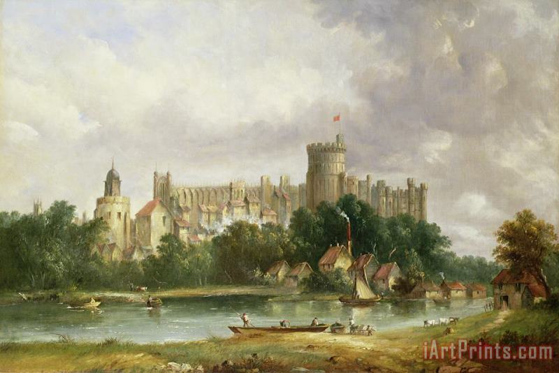 Windsor Castle - from the Thames painting - Alfred Vickers Windsor Castle - from the Thames Art Print