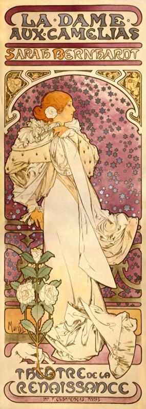 Alphonse Maria Mucha The Lady of The Camellias Art Painting