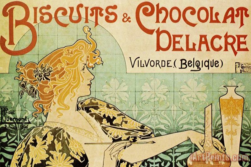 Alphonse Marie Mucha Biscuits And Chocolate Delcare Art Painting