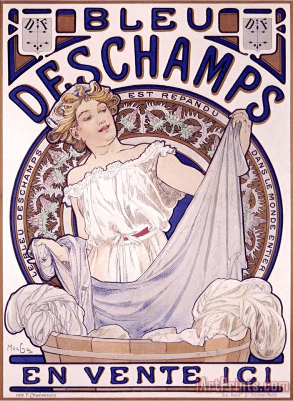 Alphonse Marie Mucha Bleu Deschampes Art Print