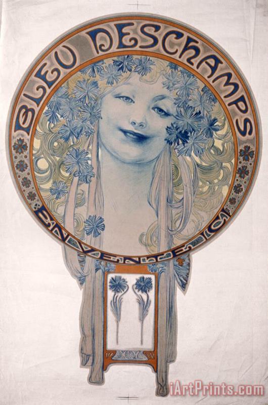 Alphonse Marie Mucha Bleu Deschamps Art Print