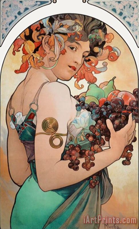 Alphonse Marie Mucha Fruit Art Print