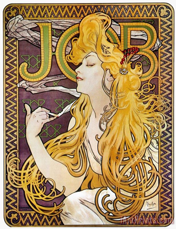 Mucha Cigarette Papers painting - Alphonse Marie Mucha Mucha Cigarette Papers Art Print