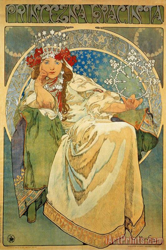 Princess Hyacinth 1911 painting - Alphonse Marie Mucha Princess Hyacinth 1911 Art Print