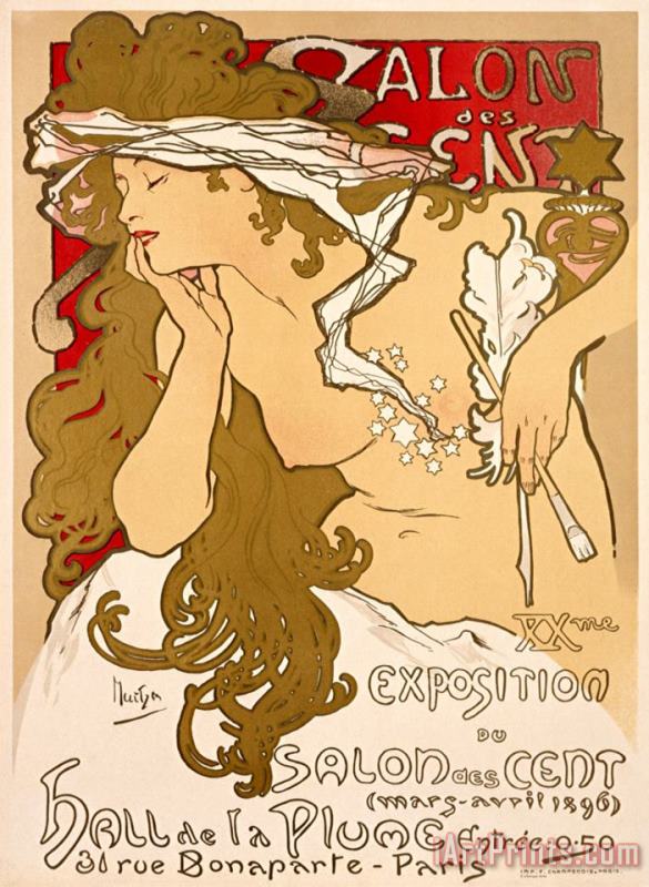 Salon Des Cent 1896 painting - Alphonse Marie Mucha Salon Des Cent 1896 Art Print