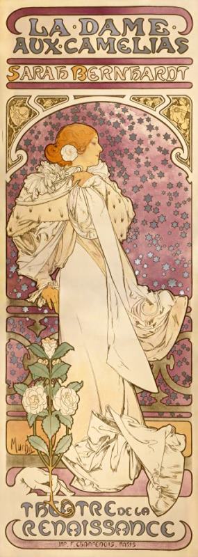 Alphonse Marie Mucha The Lady of The Camellias Art Painting