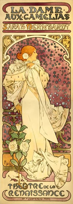 The Lady of The Camellias 1896 painting - Alphonse Marie Mucha The Lady of The Camellias 1896 Art Print