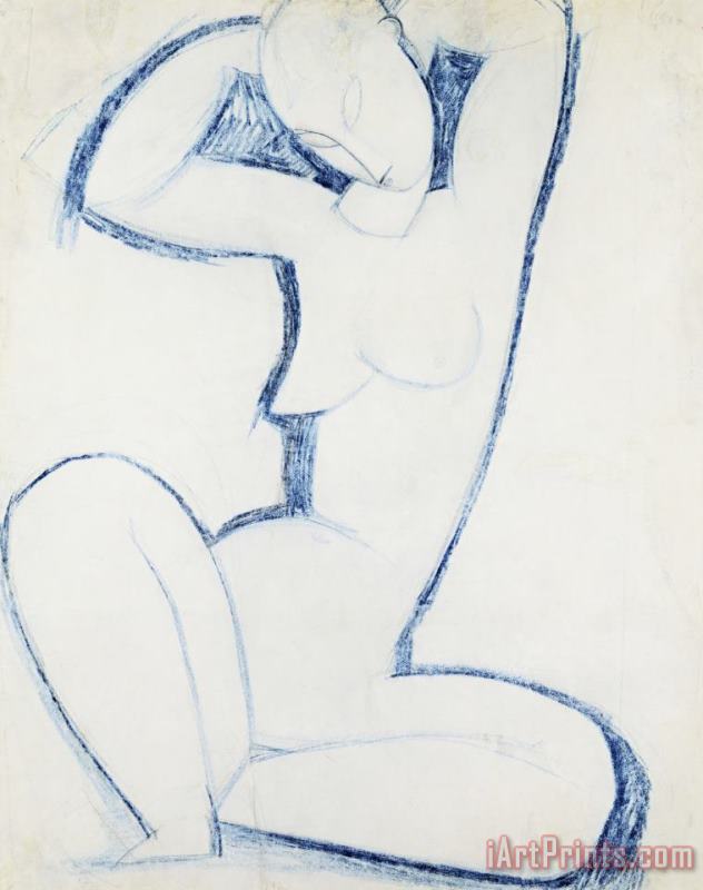 Blue Caryatid II painting - Amedeo Modigliani Blue Caryatid II Art Print