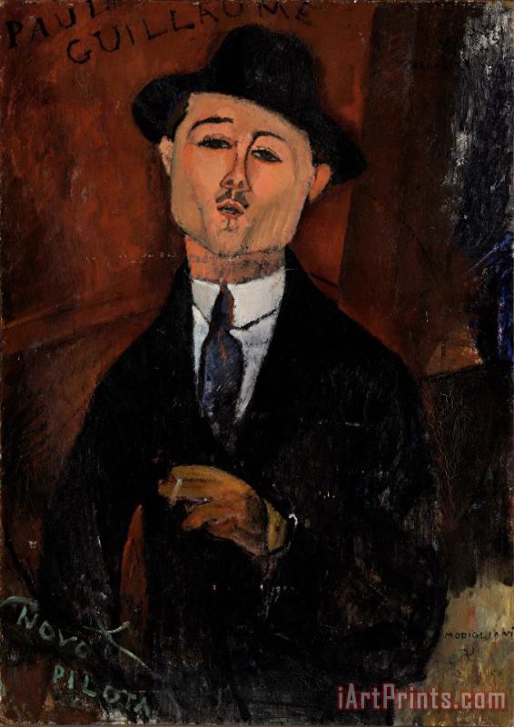 Paul Guillaume, Novo Pilota painting - Amedeo Modigliani Paul Guillaume, Novo Pilota Art Print