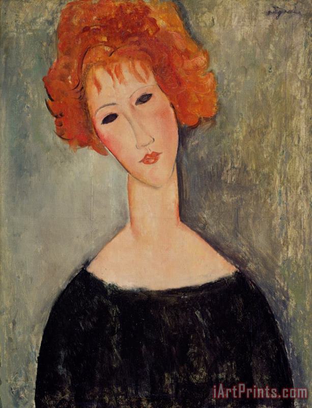 Amedeo Modigliani Red Head Art Painting