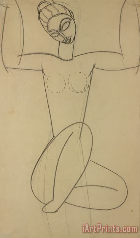 Amedeo Modigliani Seated Caryatid Art Painting