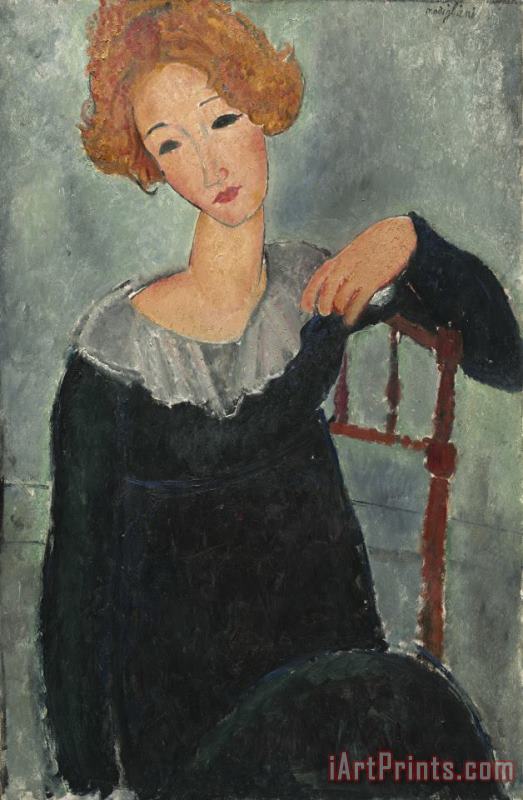 Woman with Red Hair painting - Amedeo Modigliani Woman with Red Hair Art Print