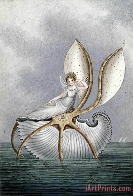 Amelia Jane Murray A Fairy Resting on a Shell Art Painting