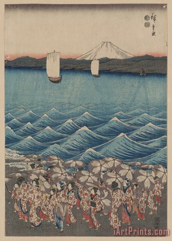 Opening Celebration of Benzaiten Shrine at Enoshima painting - Ando Hiroshige Opening Celebration of Benzaiten Shrine at Enoshima Art Print