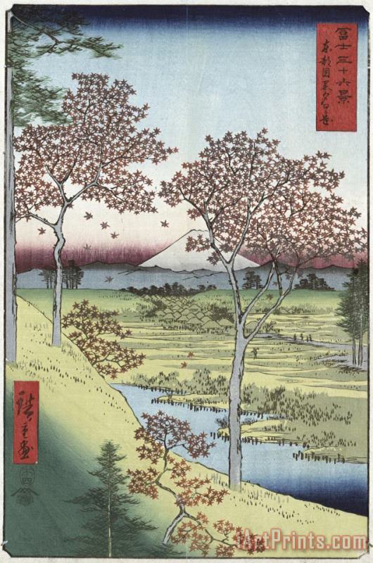 Ando Hiroshige Sunset Hill, Meguro in The Eastern Capital Art Painting