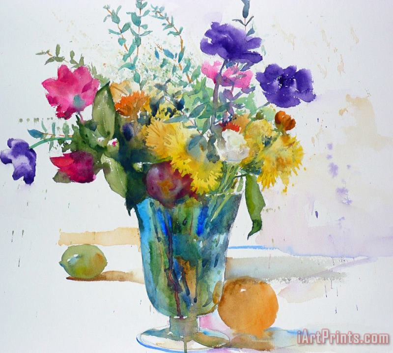 Andre Mehu Bouquet study with anemones Art Painting
