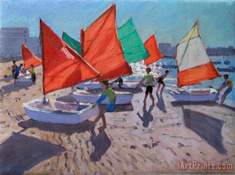 Red Sails painting - Andrew Macara Red Sails Art Print
