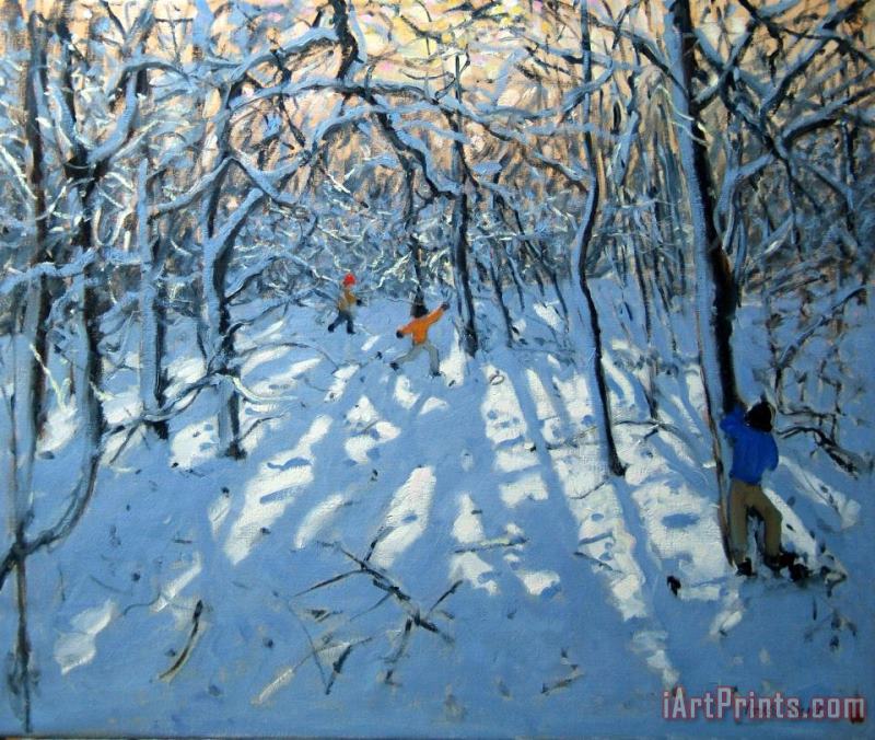 Andrew Macara Winter woodland near Newhaven Derbyshire Art Painting