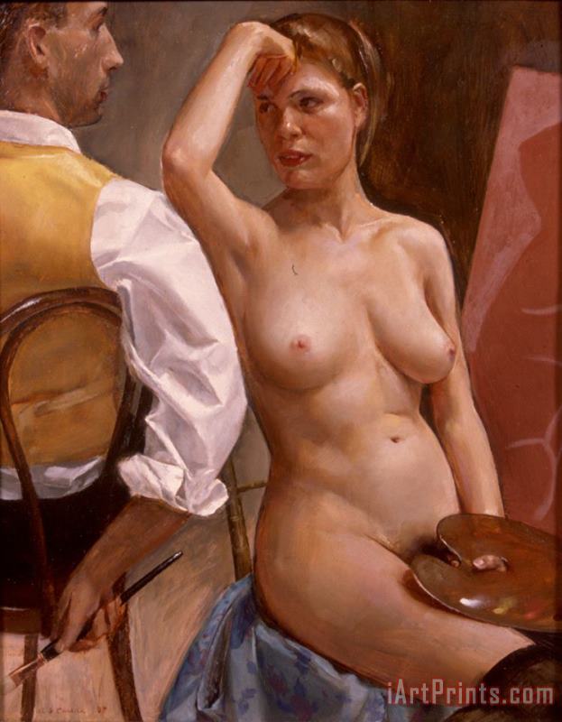 Artist And Model at Rest II painting - Andrew Sterrett Conklin Artist And Model at Rest II Art Print