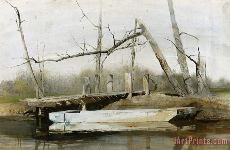 Riverboat 1963 painting - andrew wyeth Riverboat 1963 Art Print