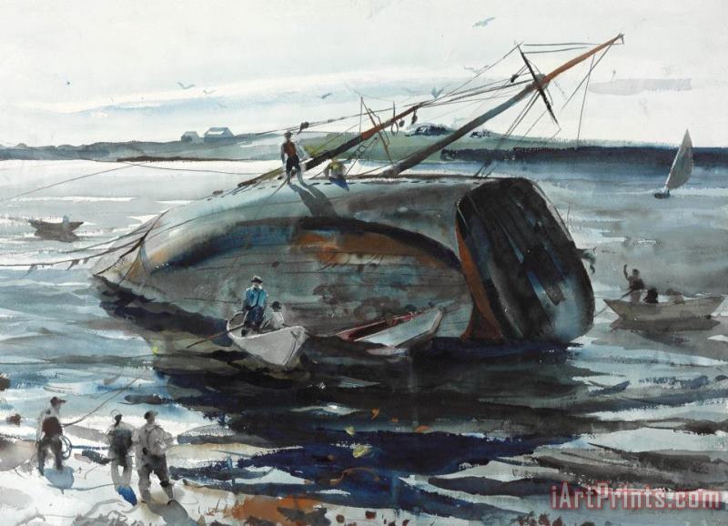 Trawler Aground, 1940 painting - andrew wyeth Trawler Aground, 1940 Art Print