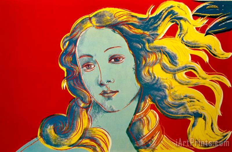 Birth of Venus Red painting - Andy Warhol Birth of Venus Red Art Print