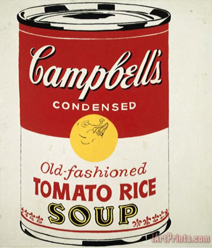 Campbell's Soup Can C 1962 Old Fashioned Tomato Rice painting - Andy Warhol Campbell's Soup Can C 1962 Old Fashioned Tomato Rice Art Print
