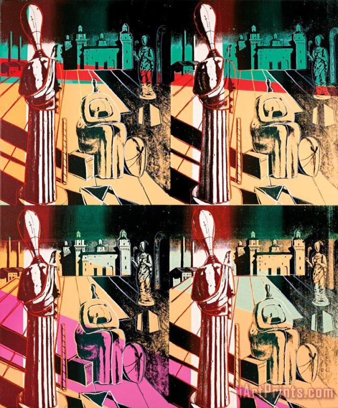 Disquieting Muses (after De Chirico) painting - Andy Warhol Disquieting Muses (after De Chirico) Art Print