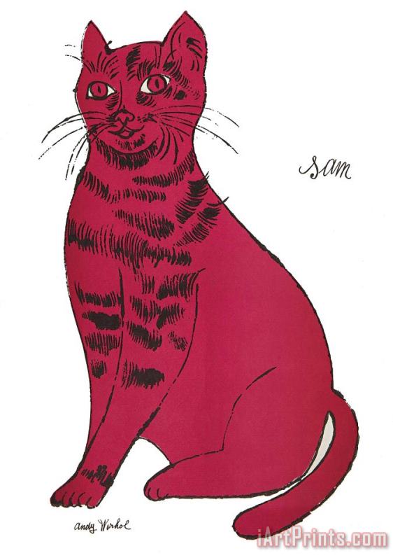 Andy Warhol pink Sam cat Art Painting