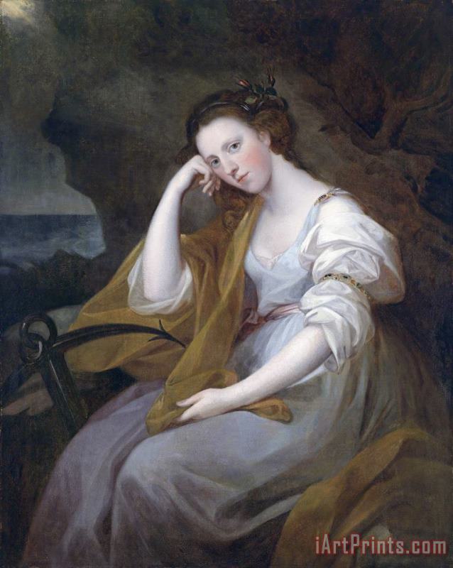 Portrait of Louisa Leveson Gower As Spes painting - Angelica Kauffmann Portrait of Louisa Leveson Gower As Spes Art Print