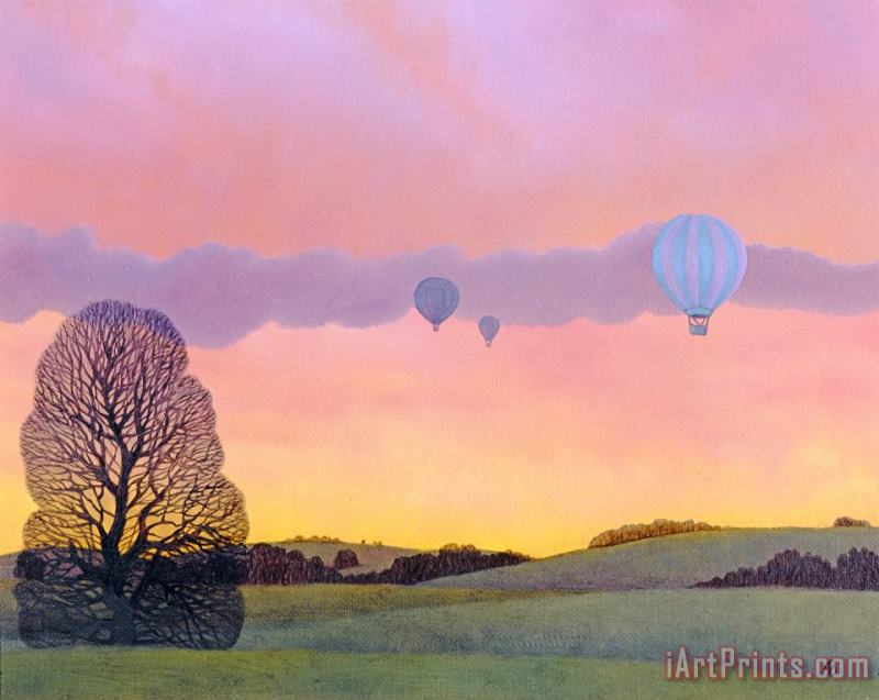 Balloon Race painting - Ann Brian Balloon Race Art Print