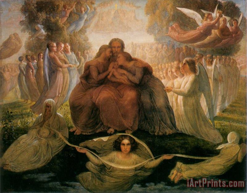 The Poem of The Soul Divine Genesis painting - Anne Francois Louis Janmot The Poem of The Soul Divine Genesis Art Print