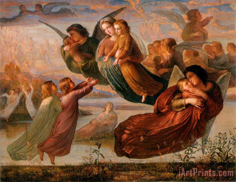 The Poem of The Soul Memory of Heaven painting - Anne Francois Louis Janmot The Poem of The Soul Memory of Heaven Art Print