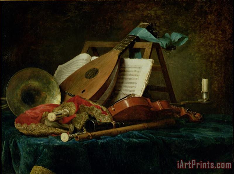 Anne Vallaer-Coster The Attributes of Music Art Painting