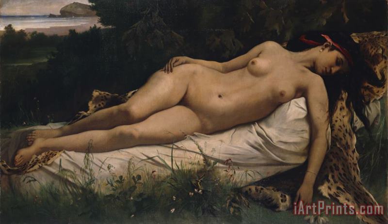 Anselm Feuerbach Recumbent Nymph Art Painting