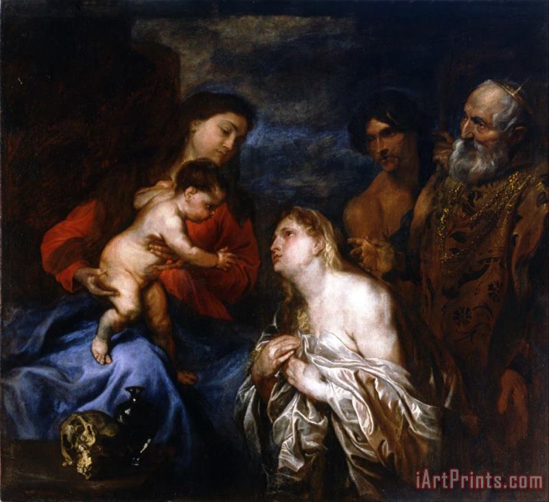 Anthonie Van Dyck La Virgen Y El Nino Con Los Pecadores Arrepentidos Art Painting