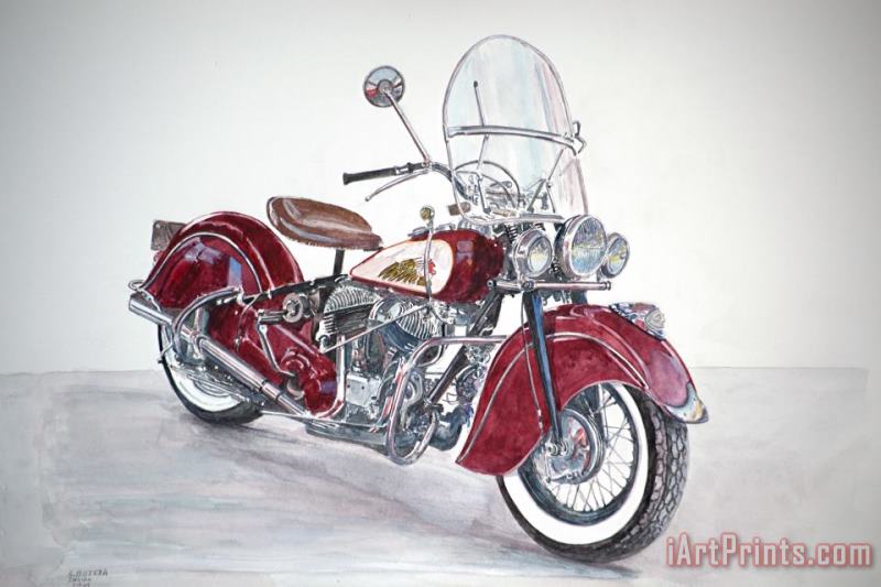 Anthony Butera Indian Motorcycle Art Painting