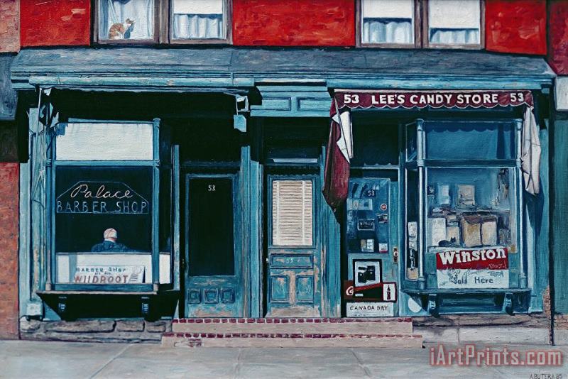 Anthony Butera Palace Barber Shop And Lees Candy Store Art Painting