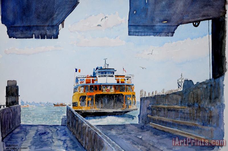 Staten Island Ferry Docking painting - Anthony Butera Staten Island Ferry Docking Art Print
