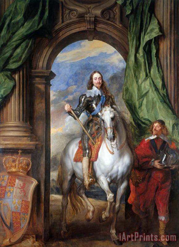 Anthony van Dyck Charles I with Monsieur De St Antoine Art Print