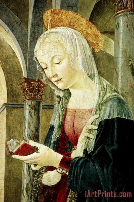 Detail of The Virgin Mary From The Annunciation painting - Antoniazzo Romano Detail of The Virgin Mary From The Annunciation Art Print