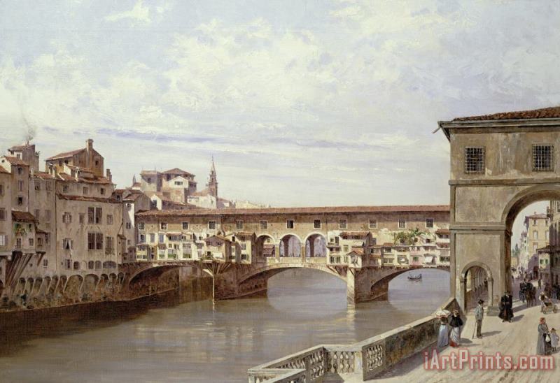 The Pontevecchio - Florence painting - Antonietta Brandeis The Pontevecchio - Florence Art Print