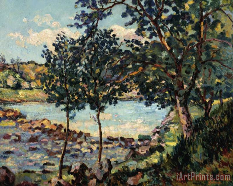 River Landscape painting - Armand Guillaumin River Landscape Art Print