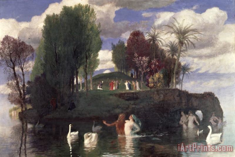 The Island of the Living painting - Arnold Bocklin The Island of the Living Art Print